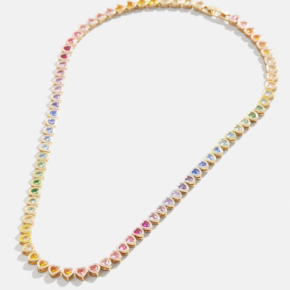 BaubleBar Kali Necklace - Rainbow Heart Crystal Necklace - Women's Jewelry